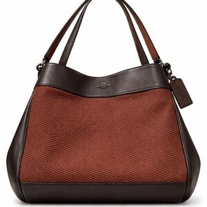 👜 Coach Legacy Lexy Leather Hobo Bag – Brown Woven Fabric & Leather